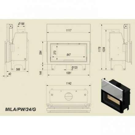 Каминная топка Kratki Mila/PW/24/G в Минске