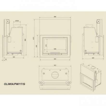Каминная топка Kratki Oliwia/PW/17/G в Минске