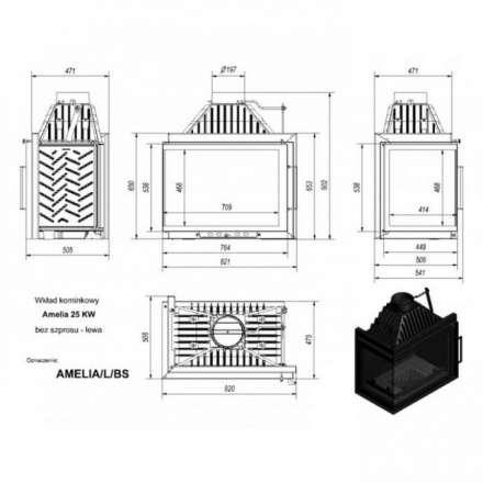 Каминная топка Kratki Amelia/L/BS в Минске
