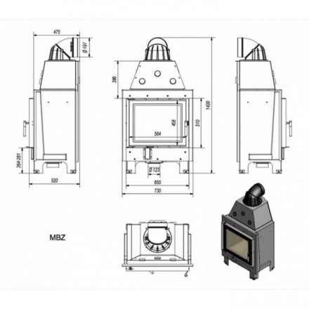 Каминная топка Kratki MBZ в Минске