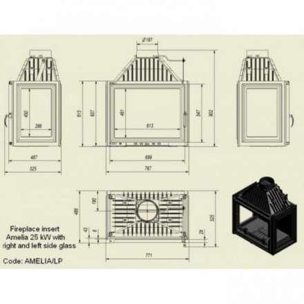 Каминная топка Kratki Amelia/LP в Минске