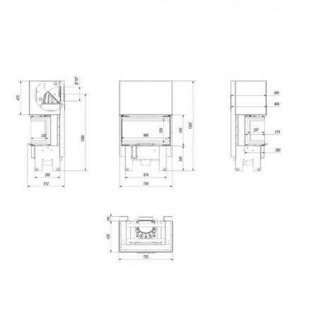 Каминная топка Kratki NBC 7 (гильотина) в Минске