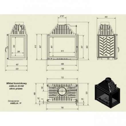 Каминная топка Kratki Amelia/P в Минске