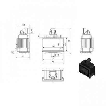 Каминная топка Kratki FRANEK/14 в Минске