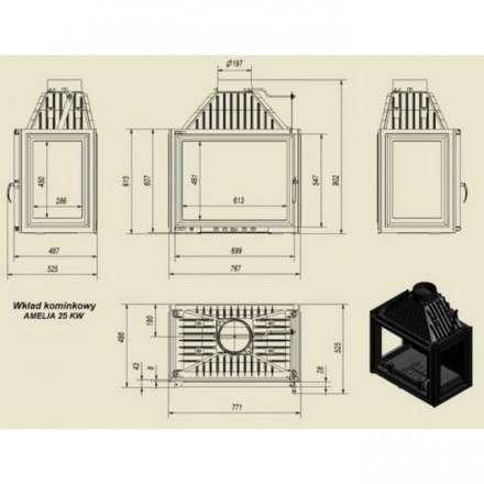Каминная топка Kratki Amelia/LPT в Минске
