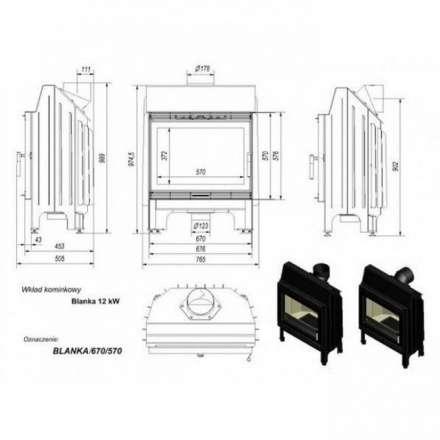 Каминная топка Kratki Blanka 670/570 в Минске