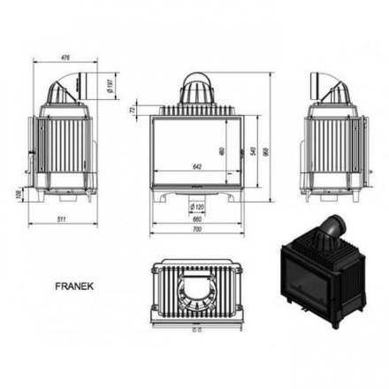 Каминная топка Kratki FRANEK/12 в Минске