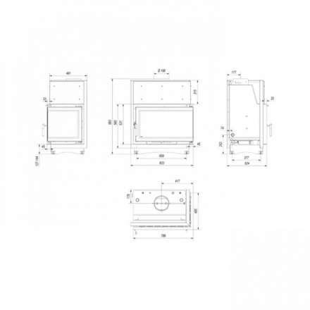 Каминная топка Kratki Oliwia/PW/BP/22/BS/W/Deco в Минске