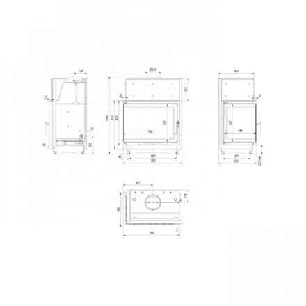 Каминная топка Kratki Amelia/PW/BL/24/BS/W/Deco в Минске