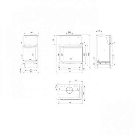 Каминная топка Kratki Amelia/PW/BP/24/BS/W/Deco в Минске