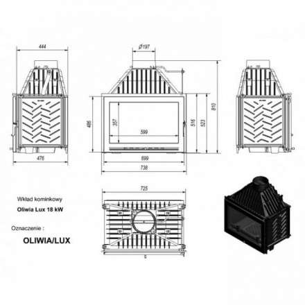Каминная топка Kratki Oliwia/LUX в Минске