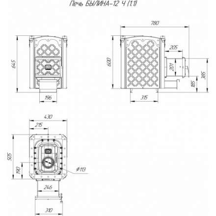 Печь для бани Теплодар Былина-12Ч (1.1) в Минске