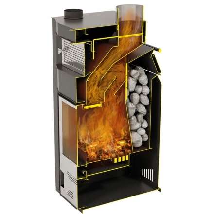 Отопительная печь со стеклом Теплодар Сиеста 30 фото в Минске