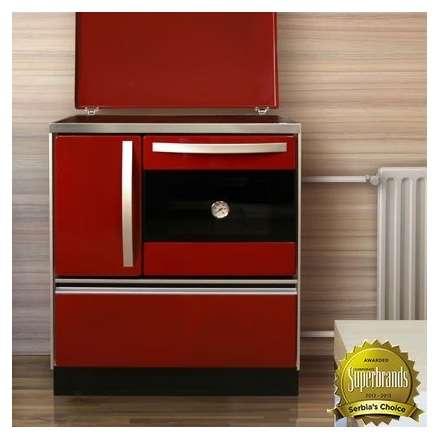 Плита на дровах MBS Thermo Royal 720 P3 (с водяным контуром) красная купить в Минске