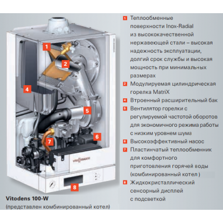 Конденсационный котел Viessmann Vitodens 100-W 35 кВт двухконтурный в Минске